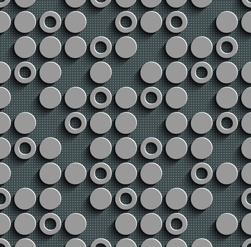 Gray plate perforated vector seamless pattern 06