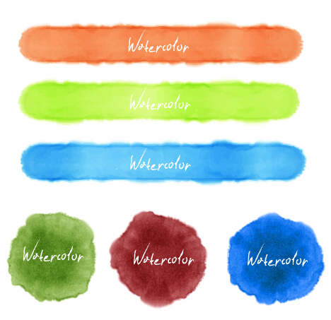 Grunge watercolor blots vector material 04