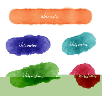 Grunge watercolor blots vector material 05