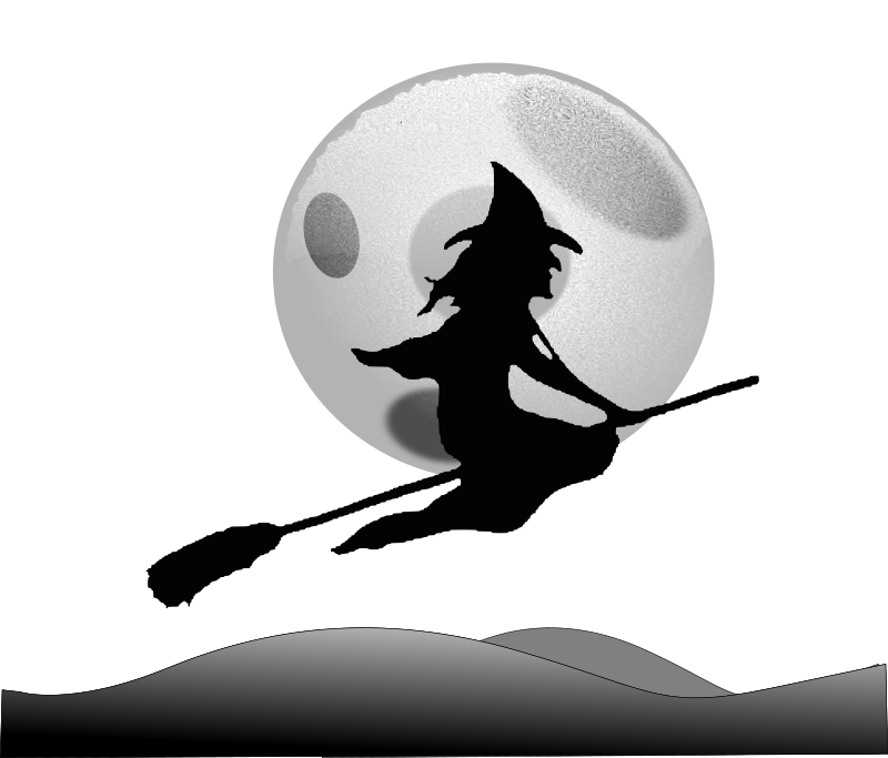 witch silhouette halloween 