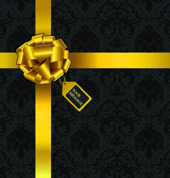 Beautiful bow holiday cards vector set 14