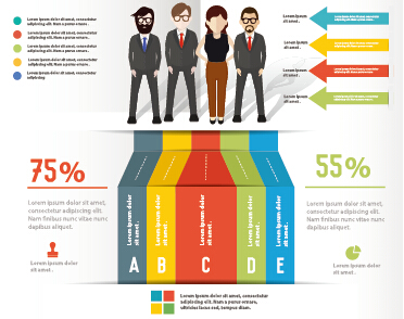 Infographic elements with businessman vector template 01