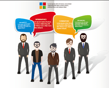 Infographic elements with businessman vector template 04