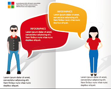 Infographic elements with businessman vector template 05
