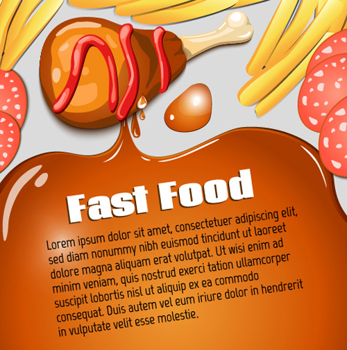 Modern fast food poster material vector 07