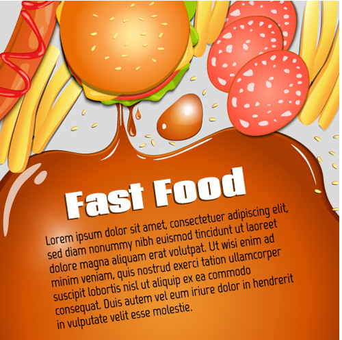 Modern fast food poster material vector 08