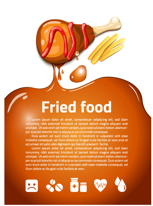 Modern fast food poster material vector 10