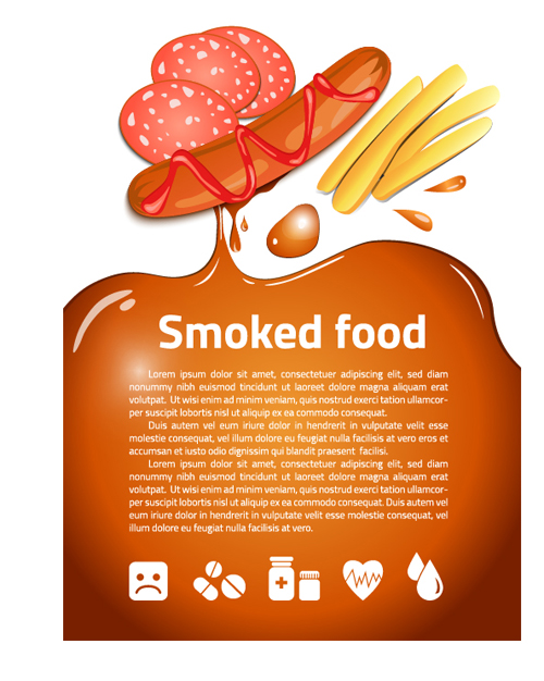 Modern fast food poster material vector 12