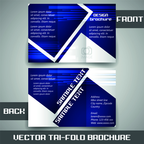 Modern tri fold business brochure cover vector 02