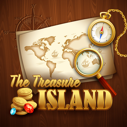 Old treasure map vector design graphics 03