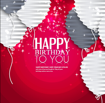 Origami balloon with happy birthday background 02