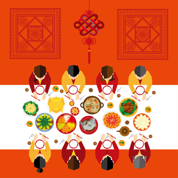 People with food holiday vector
