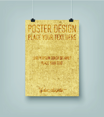 Vector hanging poster design graphics 04