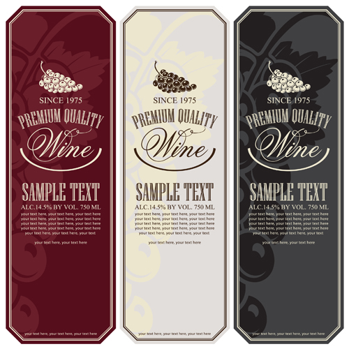 Price menu wine retro vector 03