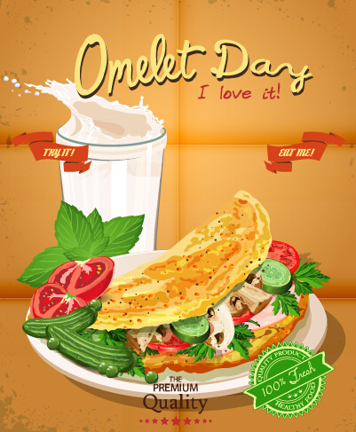 poster omelet food advertising 