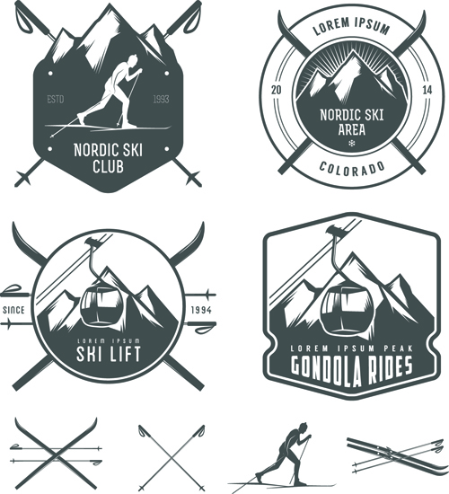 s and emblems set vector material 01 Retro labels and emblems set vector material 01