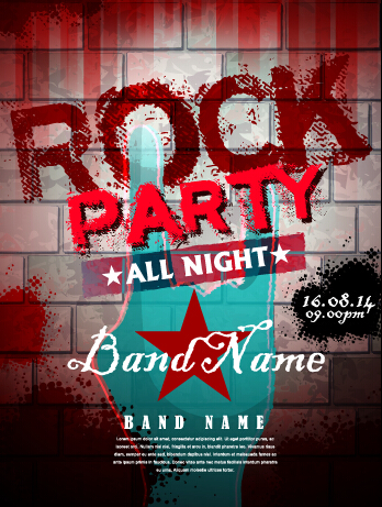 Retro music concert flyer cover design vector 03