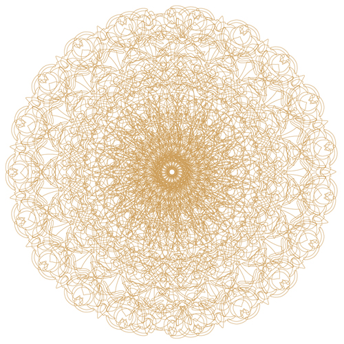 Round lace ornaments background art vector 05