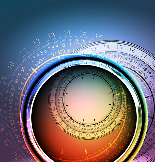 Shiny Clock vector backgrounds 03
