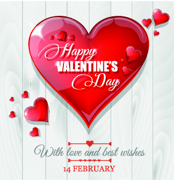 Shiny red heart Valentines background vector