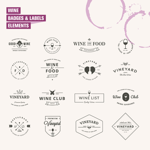 Simple badges and labels elements design vector 01