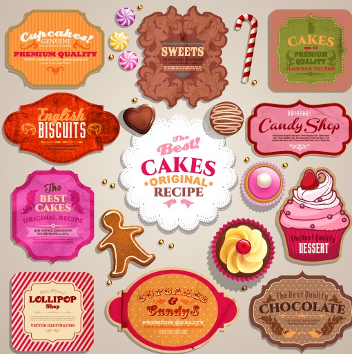 vintage sweets sweet labels label cake 
