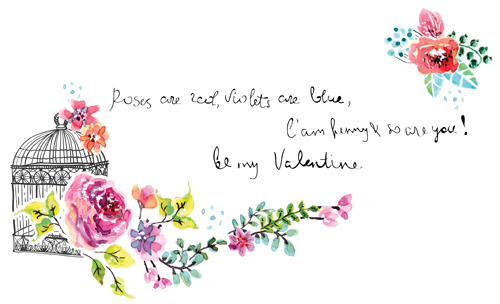 Watercolor flower wedding invitation vector graphics 03