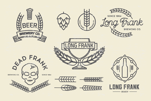 wheat Retro font labels beer 