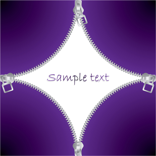 Zipper with purple background vector graphics