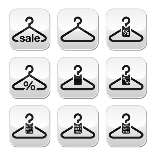 Creative clothes hangers design elements vector 03