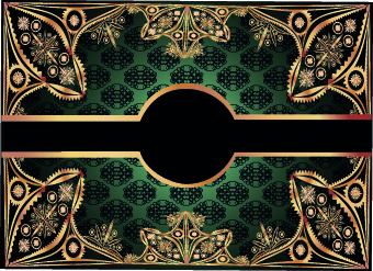 Luxurious gold frame vector set 03