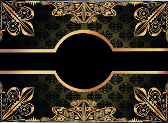 Luxurious gold frame vector set 04