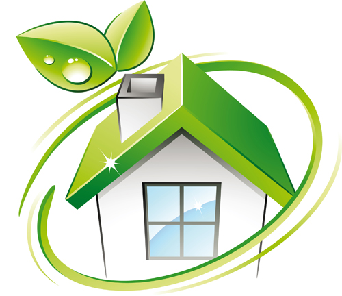 Set of Green Eco House vector 01