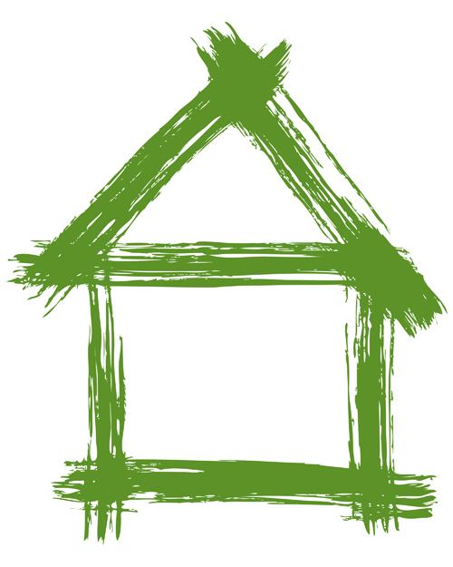 Set of Green Eco House vector 04