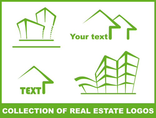Set of Green Eco House vector 05