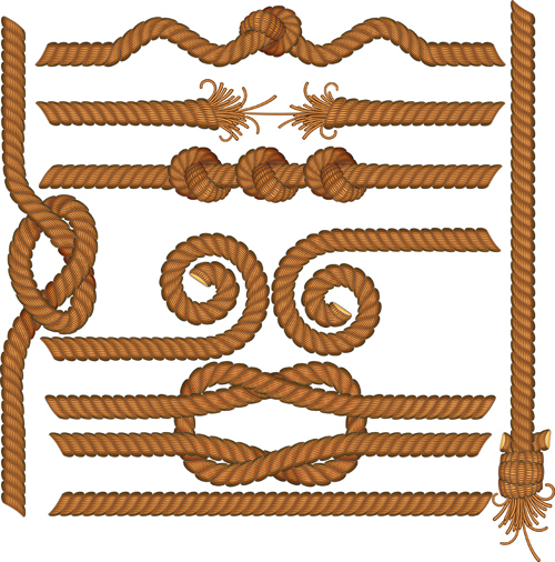 Set of knots borders elements vector 01