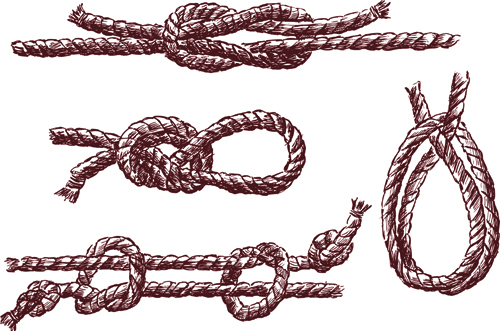 Set of knots borders elements vector 02