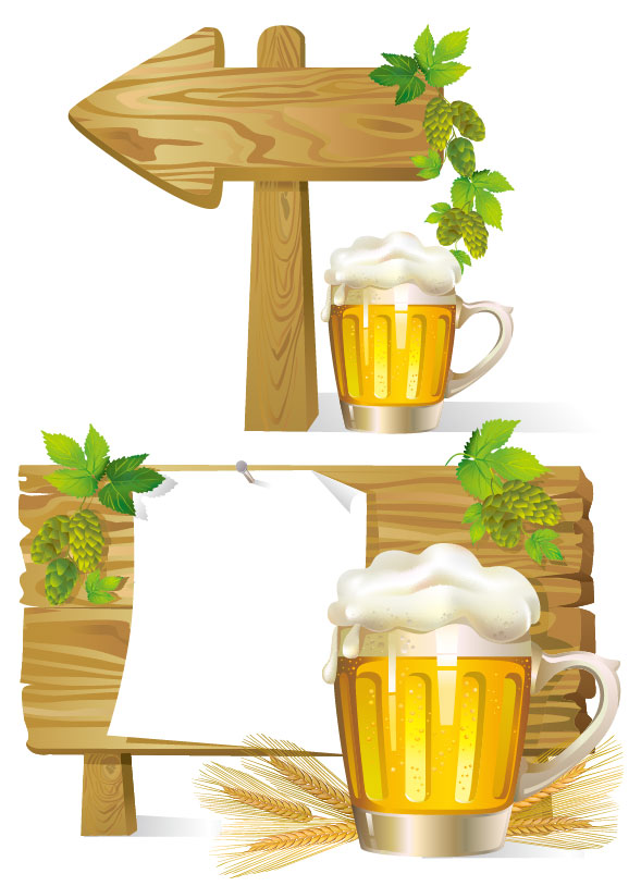 Different Wooden signboard vector graphic set 02