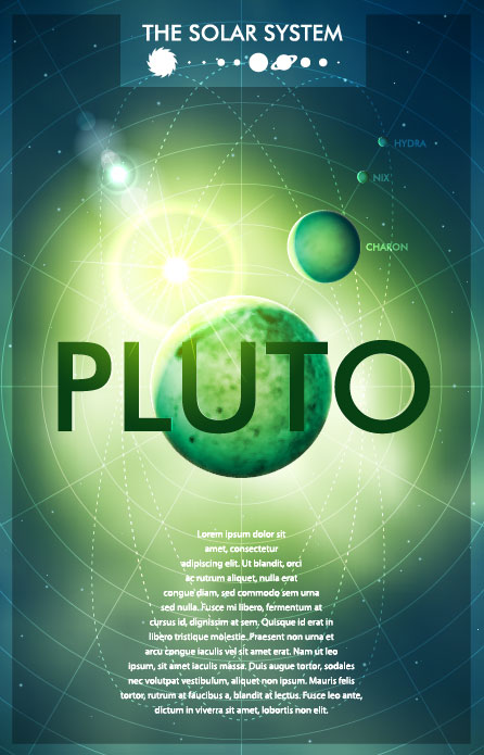 Set of nine planets in the solar system vector 04