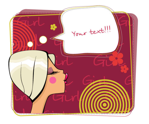 Make up girl cartoon Illustration free vector 02