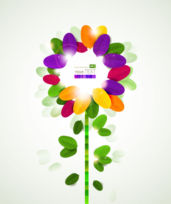 Set of Shiny Petal vector background 01