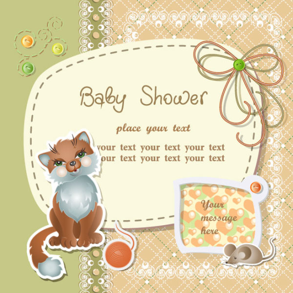 Cute cartoon Animal elements background vector 03