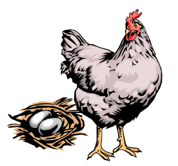 Elements of Hen with egg design vector