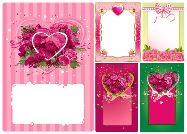 Heart shaped rose Border frame vector