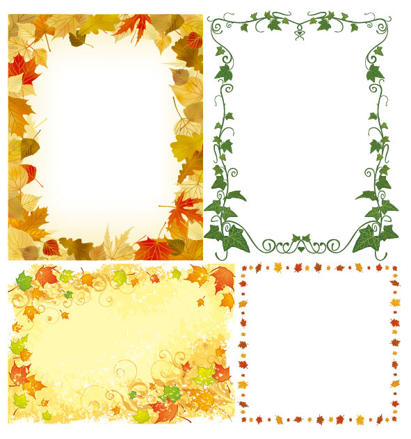 vines vector borders spring leaves lace autumn 