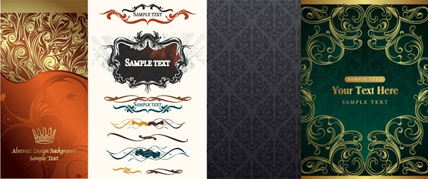 ornaments floral elements vector