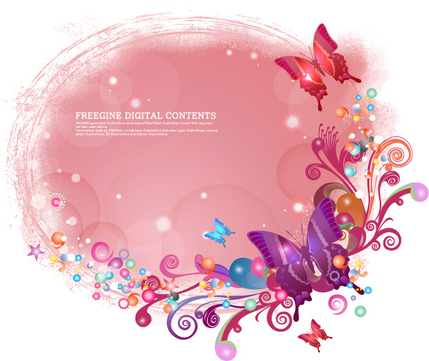 Butterfly decorative pattern background vector