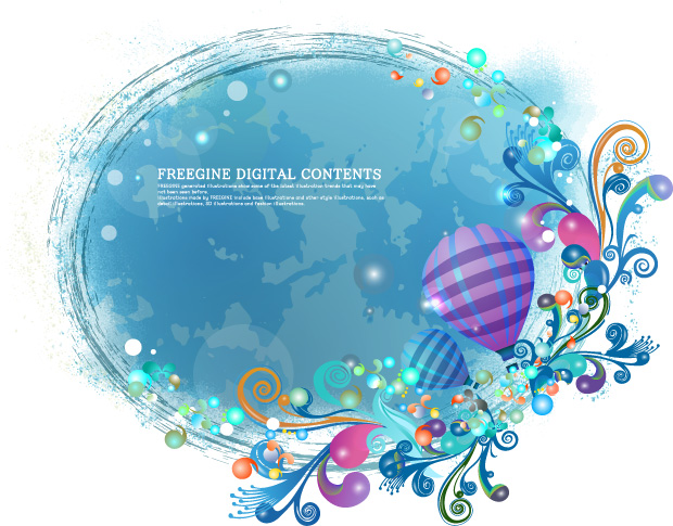 Hot air balloon decorative pattern background design vector