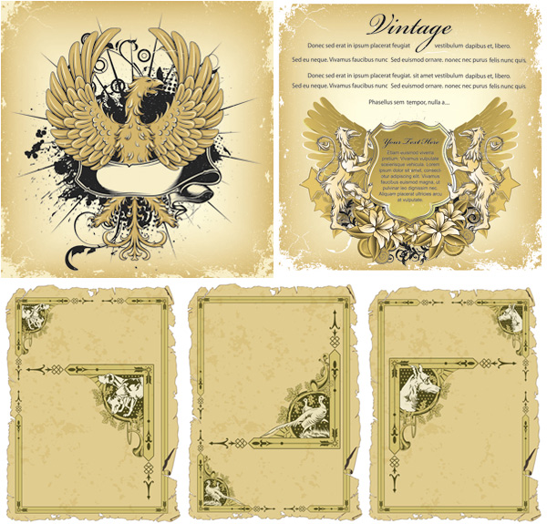 classic pattern and frame vector