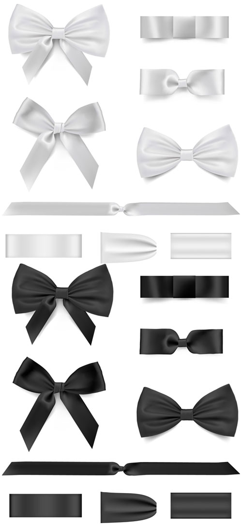 white ribbon bow black 